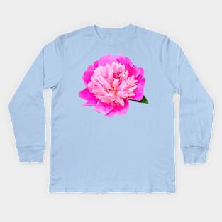 Bright pink peony Kids Long Sleeve T-Shirt